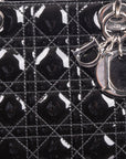 Black Cannage Patent Leather Large Lady Dior Tote