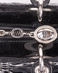 Black Cannage Patent Leather Large Lady Dior Tote