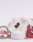 Gucci White Leather 'Blind In Love' Ace Low-Top Sneaker-41