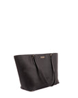 Black Leather Zip Tote
