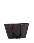 Black Leather Zip Tote