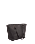Black Leather Zip Tote