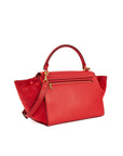 Red Leather and Suede Medium Trapeze Bag