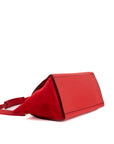 Red Leather and Suede Medium Trapeze Bag