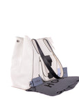 H Logo Pocket Leather Shopping Bag