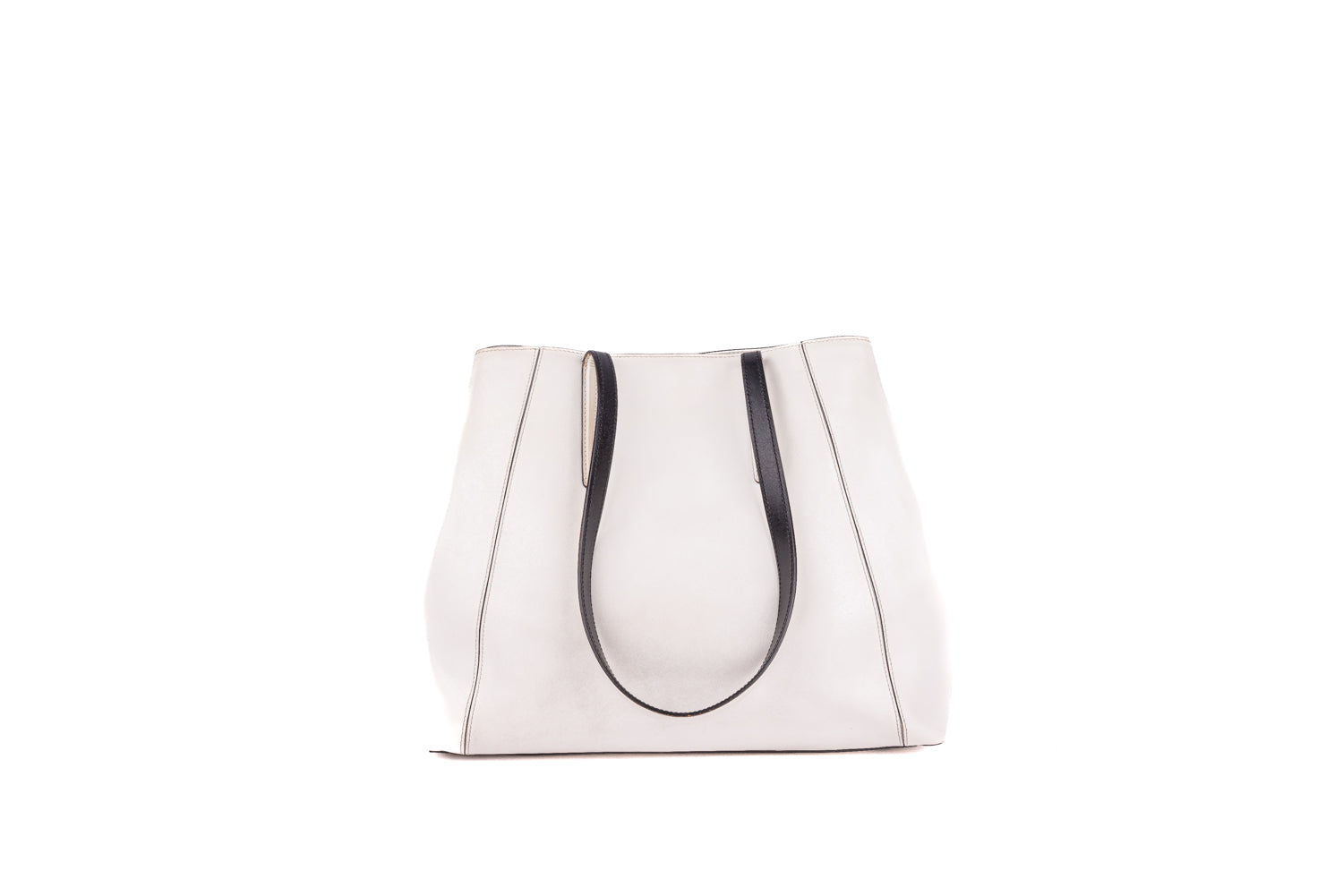 H Logo Pocket Leather Shopping Bag