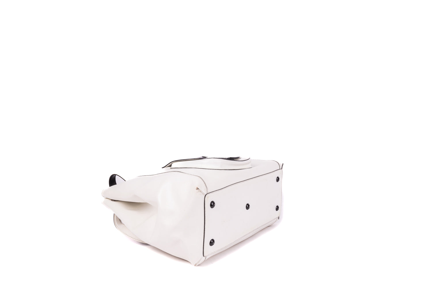 H Logo Pocket Leather Shopping Bag