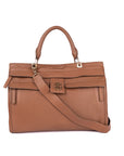 Brown Leather Top Handle Satchel Bag