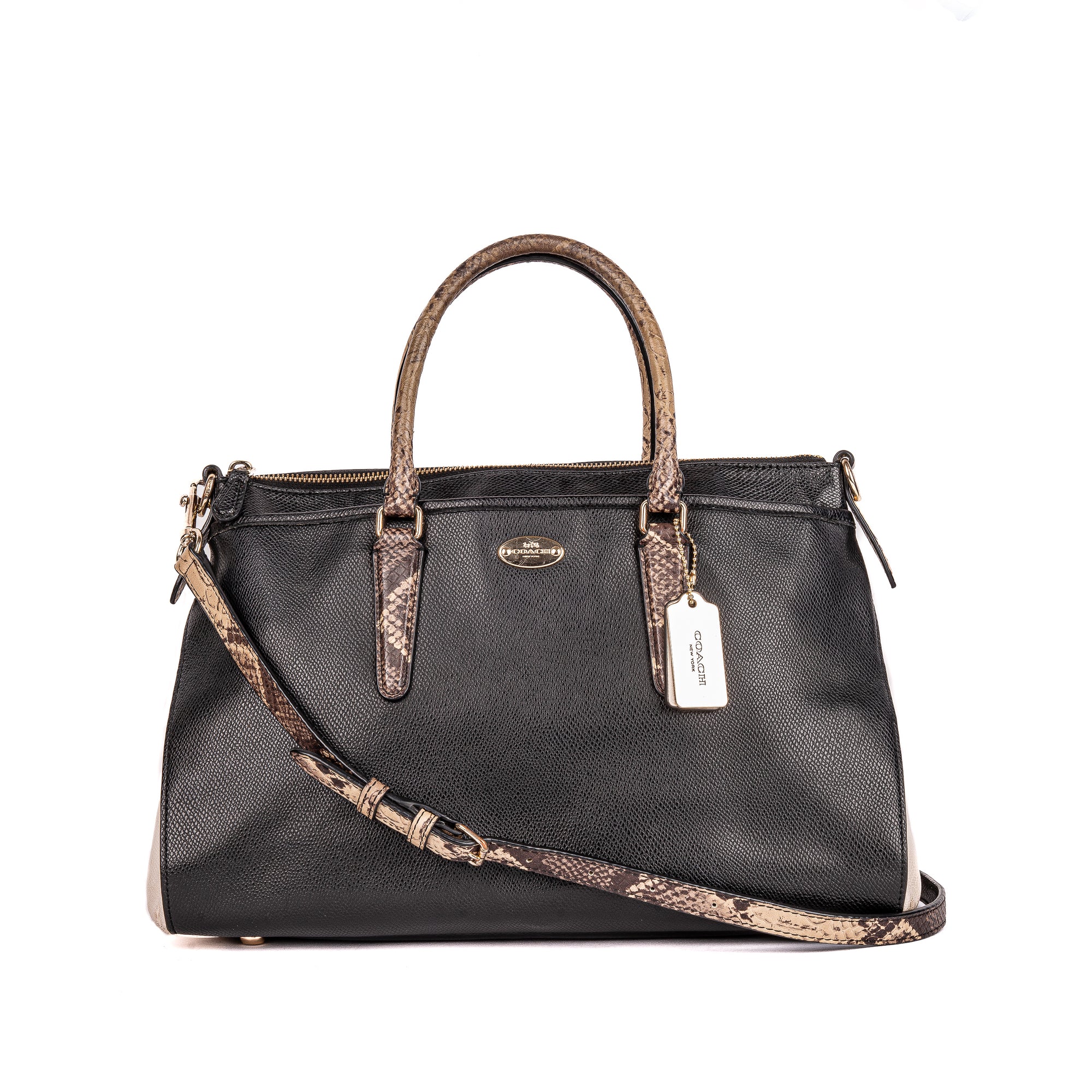 Coach Black & Cream Satchel Bag