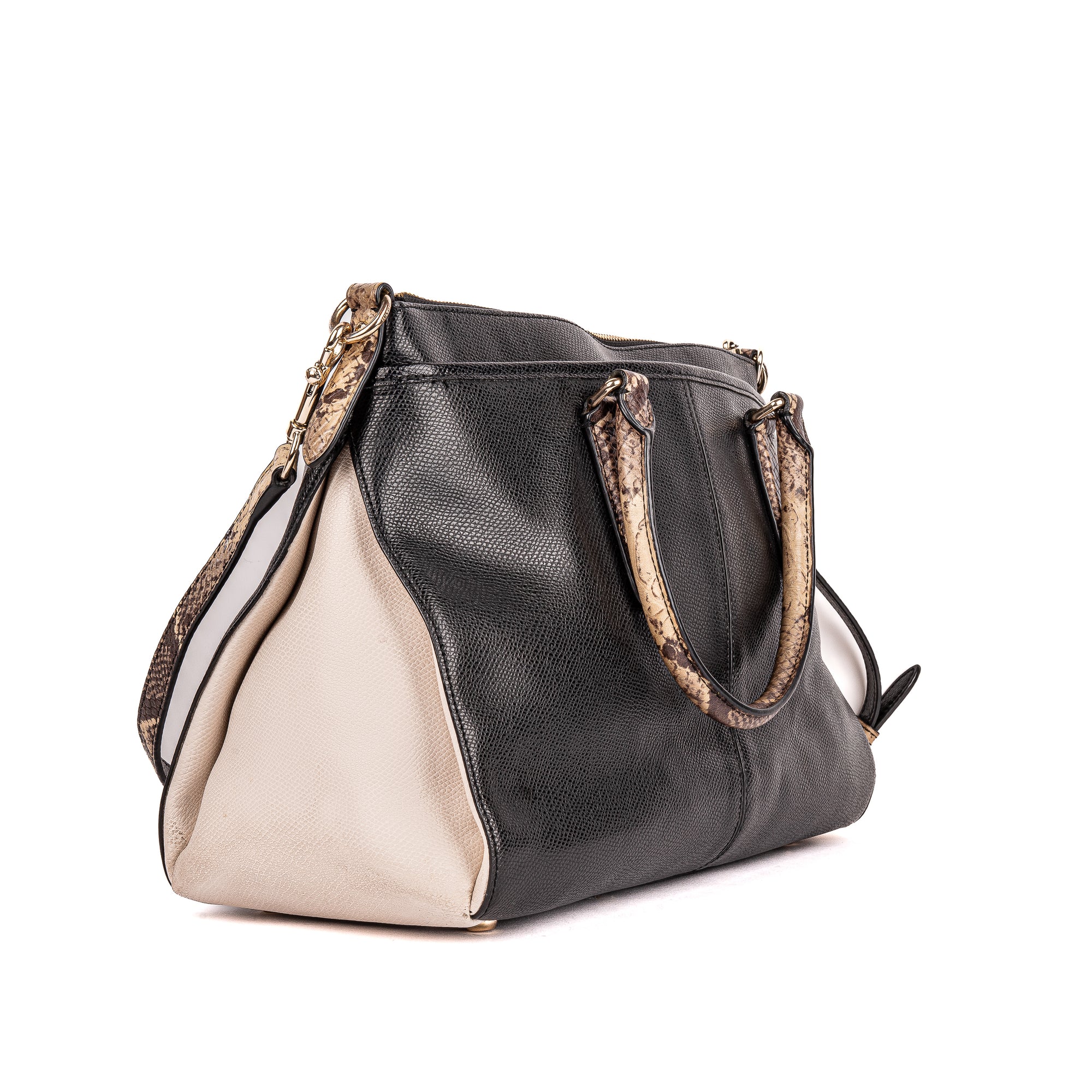 Coach Black & Cream Satchel Bag