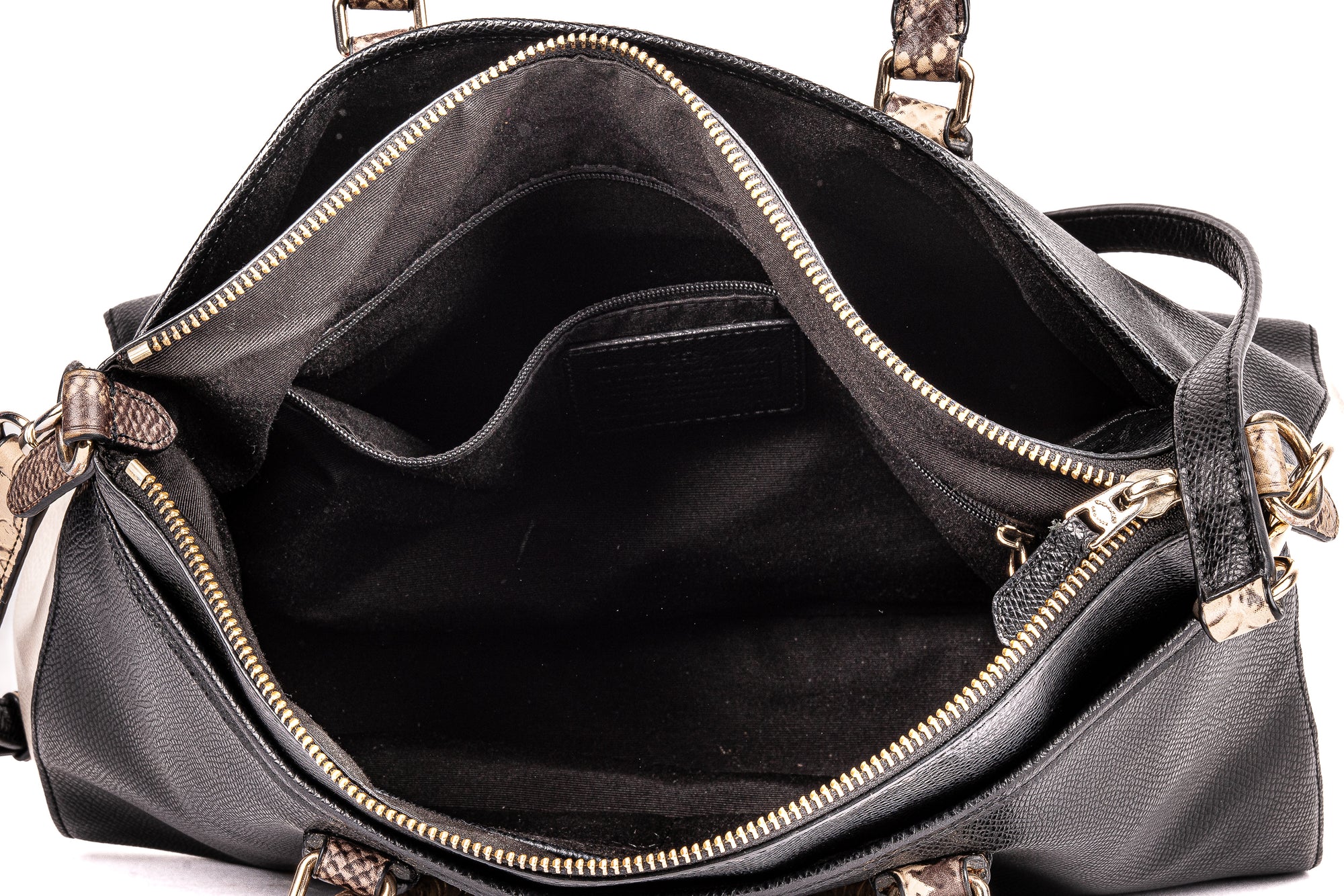 Coach Black & Cream Satchel Bag