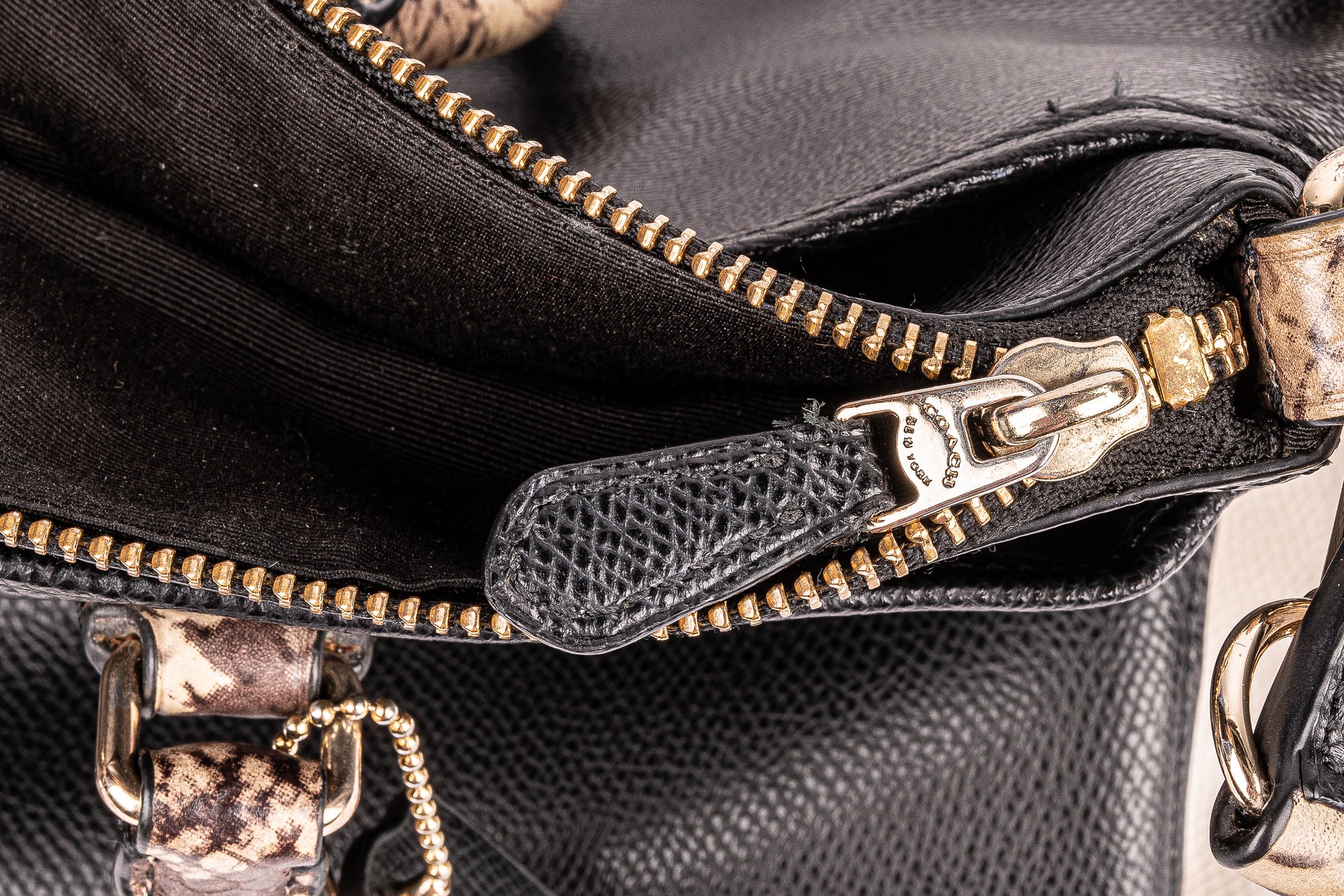 Coach Black & Cream Satchel Bag