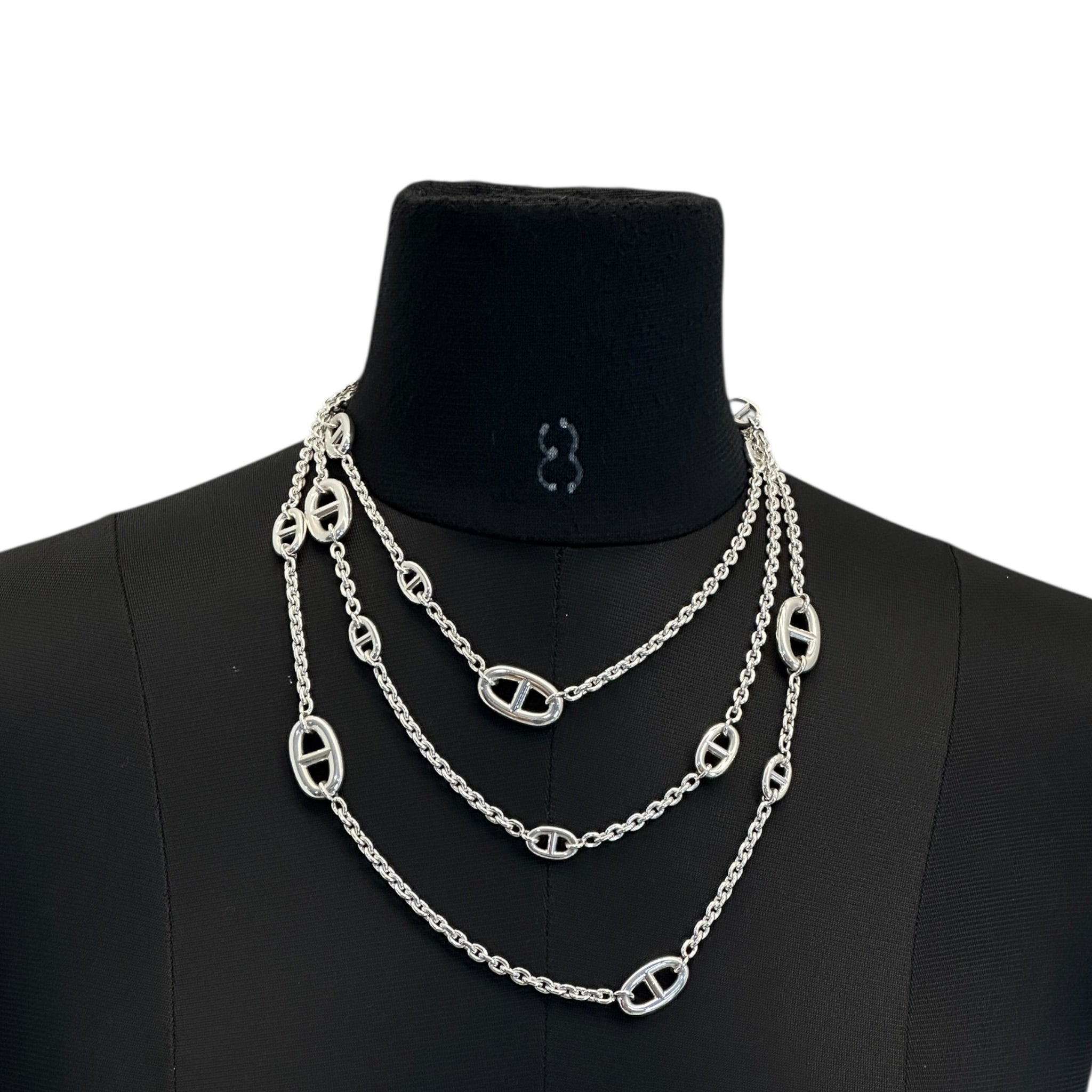 Hermès Farandole Long Necklace 160 Silver