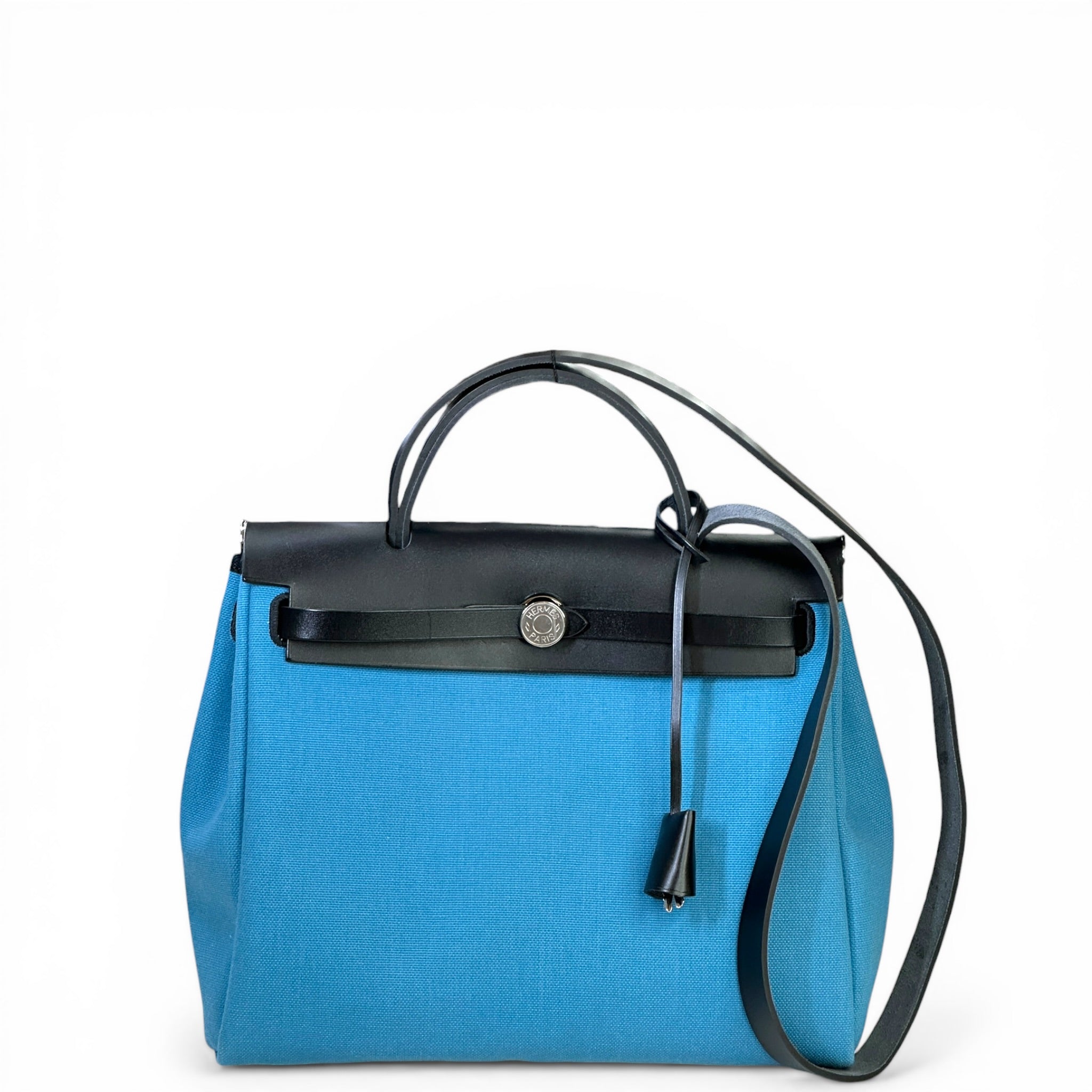 Hermès Herbag Zip 31 Bleu Jean Canvas PHW