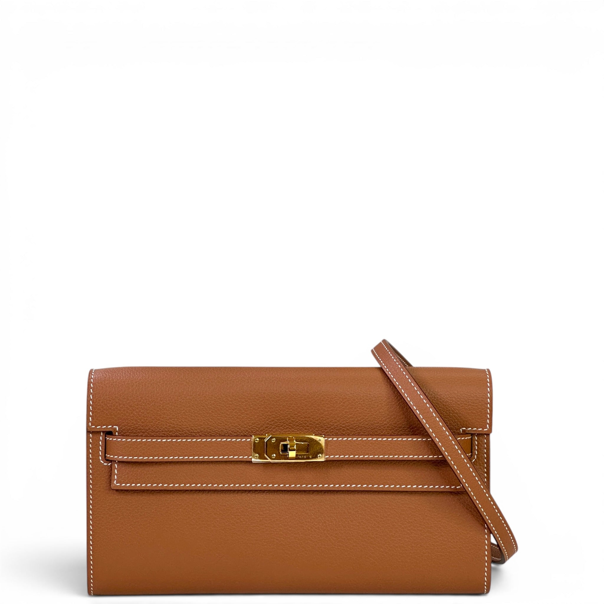 Hermès Kelly To Go Wallet Gold Evercolor GHW