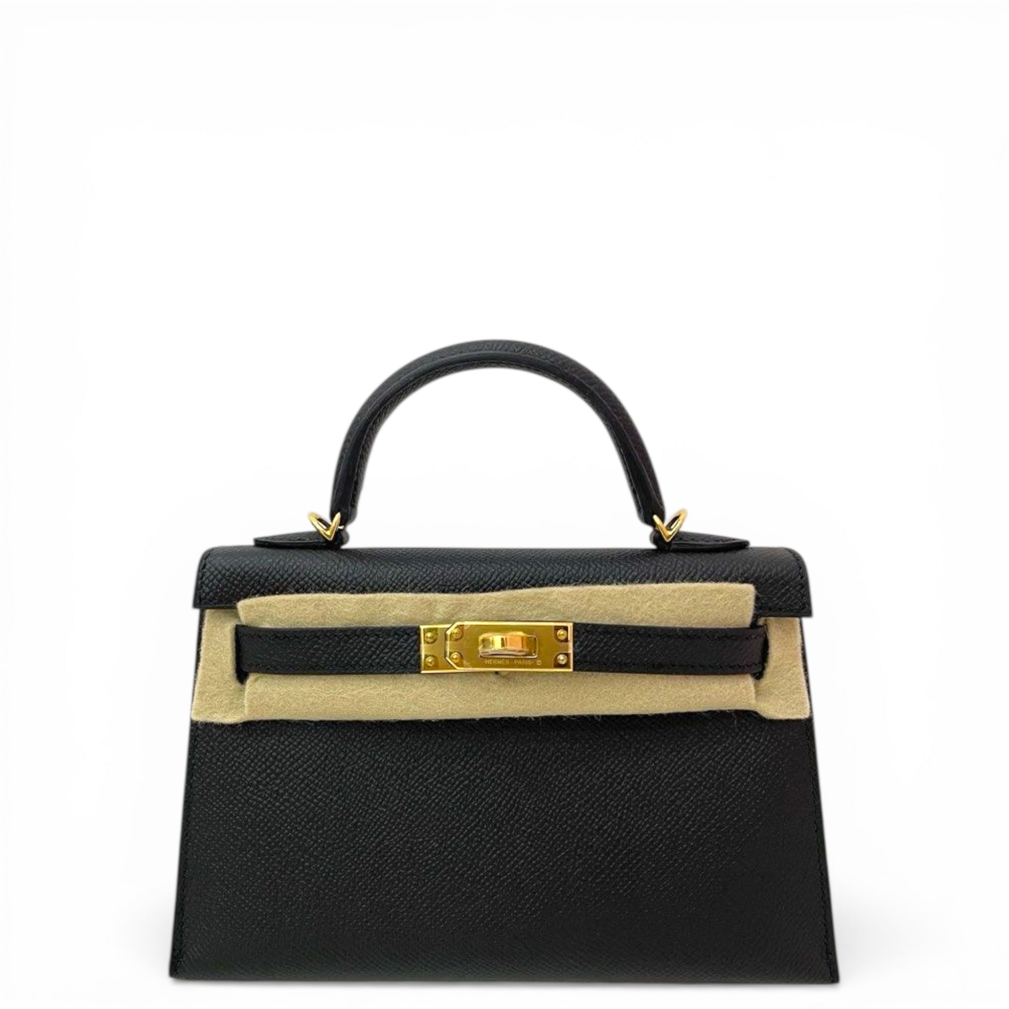 Hermès Mini Kelly 20 Black Epsom GHW (K20)
