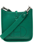 Hermes Mini Evelyne TPM in Green Clemence leather SHW