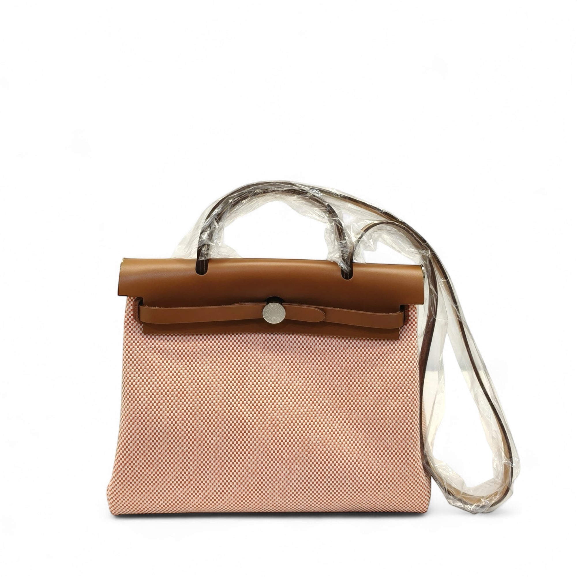 Hermes Herbag 31 Canvas Satchel Palladium Hardware