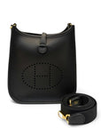 Hermes Mini Evelyne Black GHW