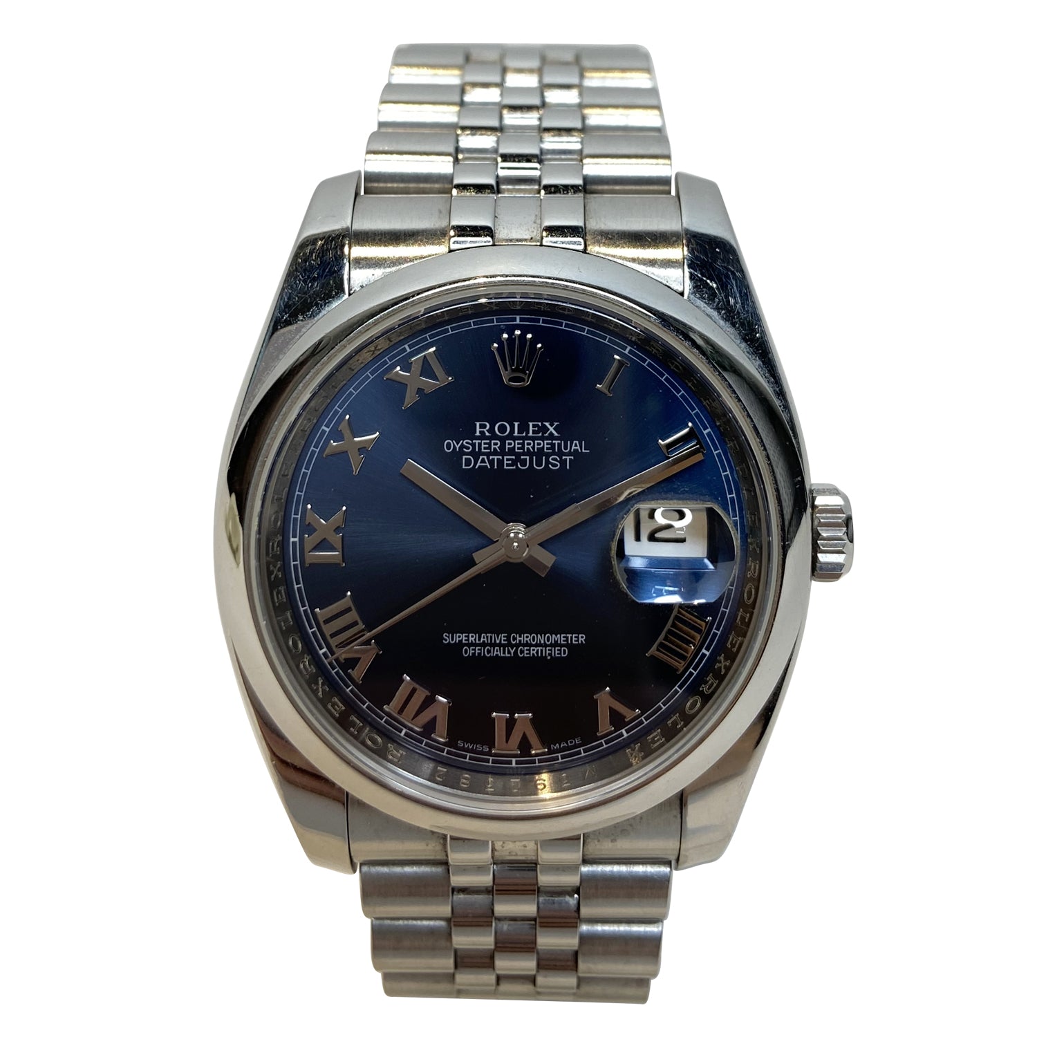 Blue Roman Datejust Steel Mens Watch