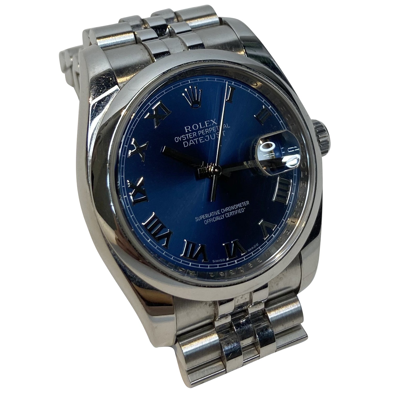 Blue Roman Datejust Steel Mens Watch