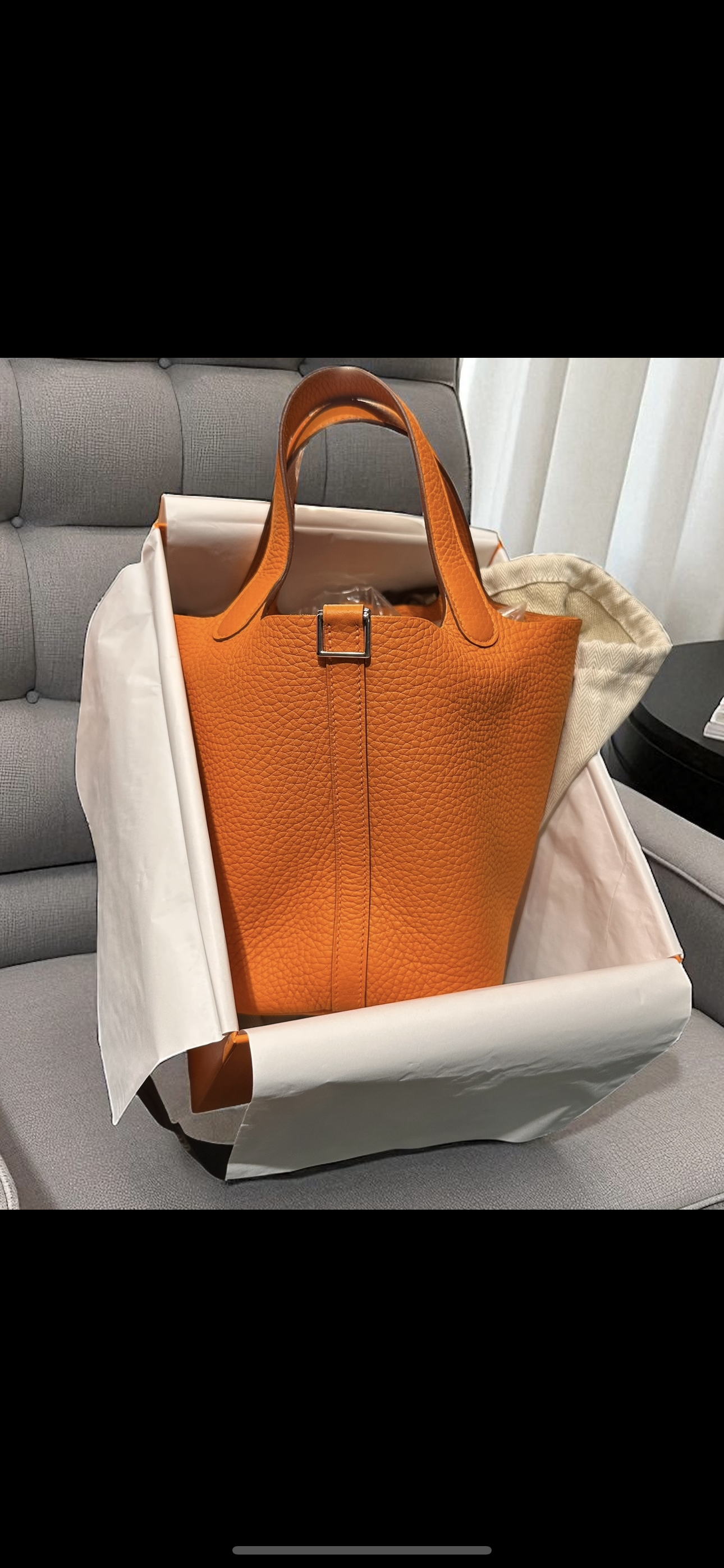 Hermes Picotin 18 Orange PHW