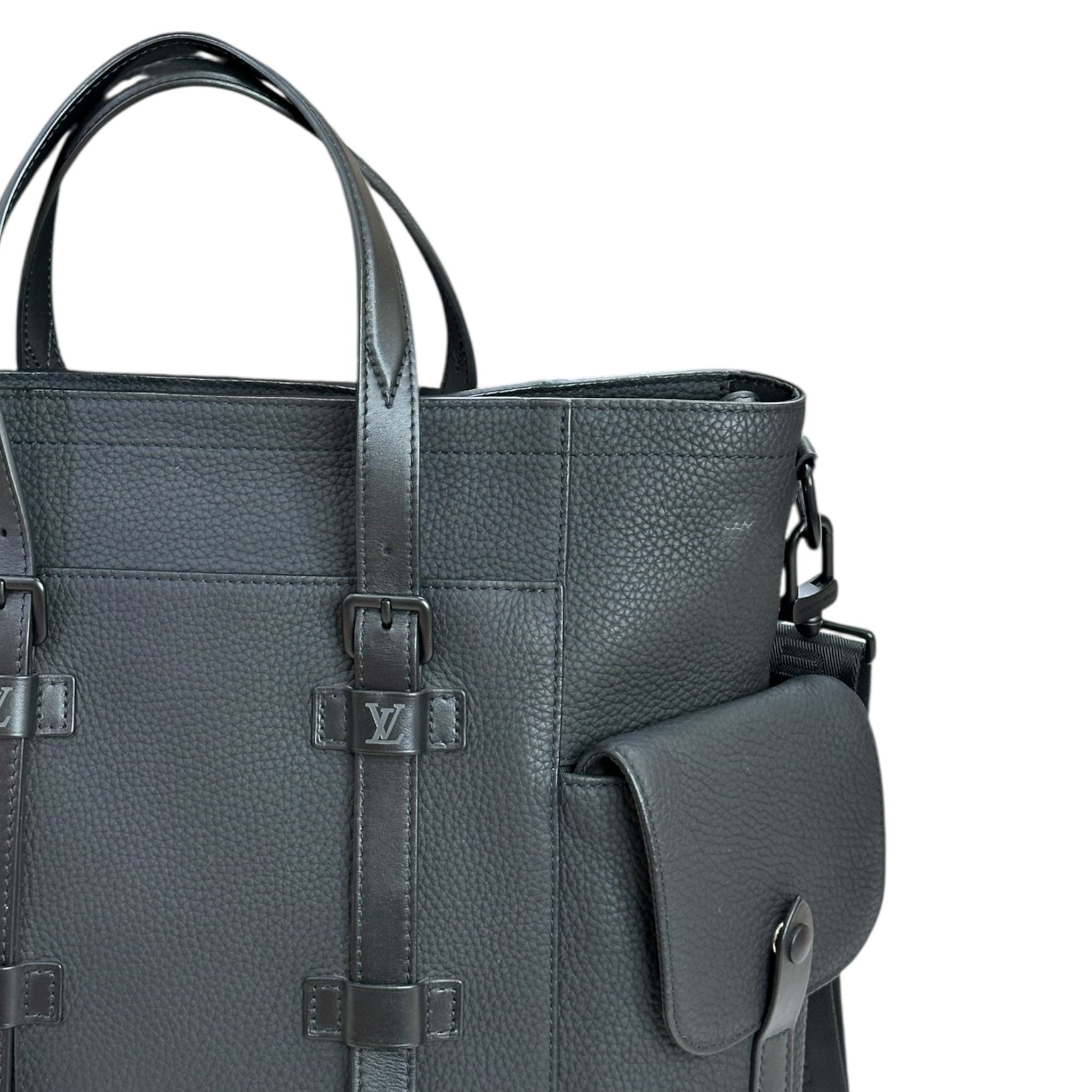 Louis Vuitton Christopher Tote Noir Black Taurillon Leather