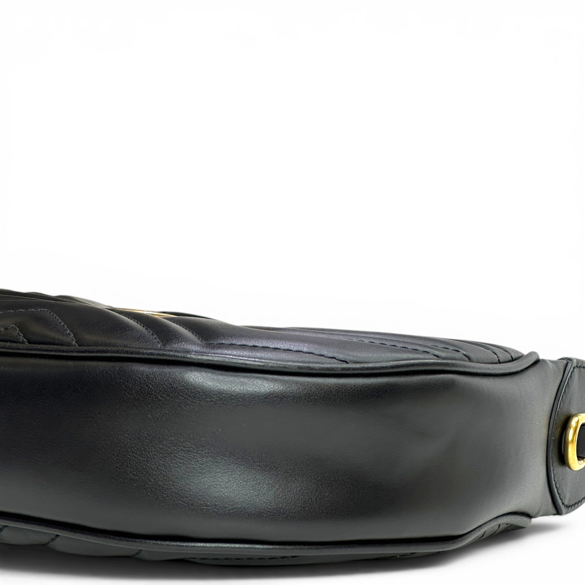 Gucci GG Marmont Shoulder Bag Mini Black Matelassé Chevron