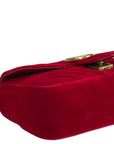 Gucci GG Marmont Mini Flap Bag Red Matelassé Velvet