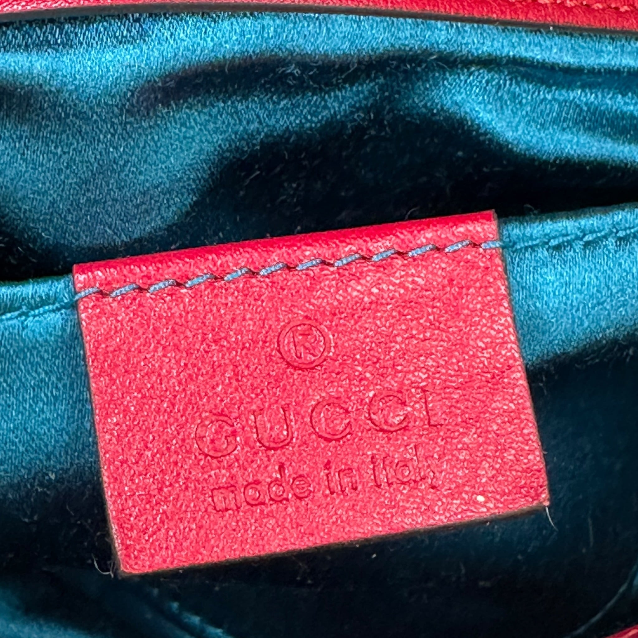 Gucci GG Marmont Mini Flap Bag Red Matelassé Velvet