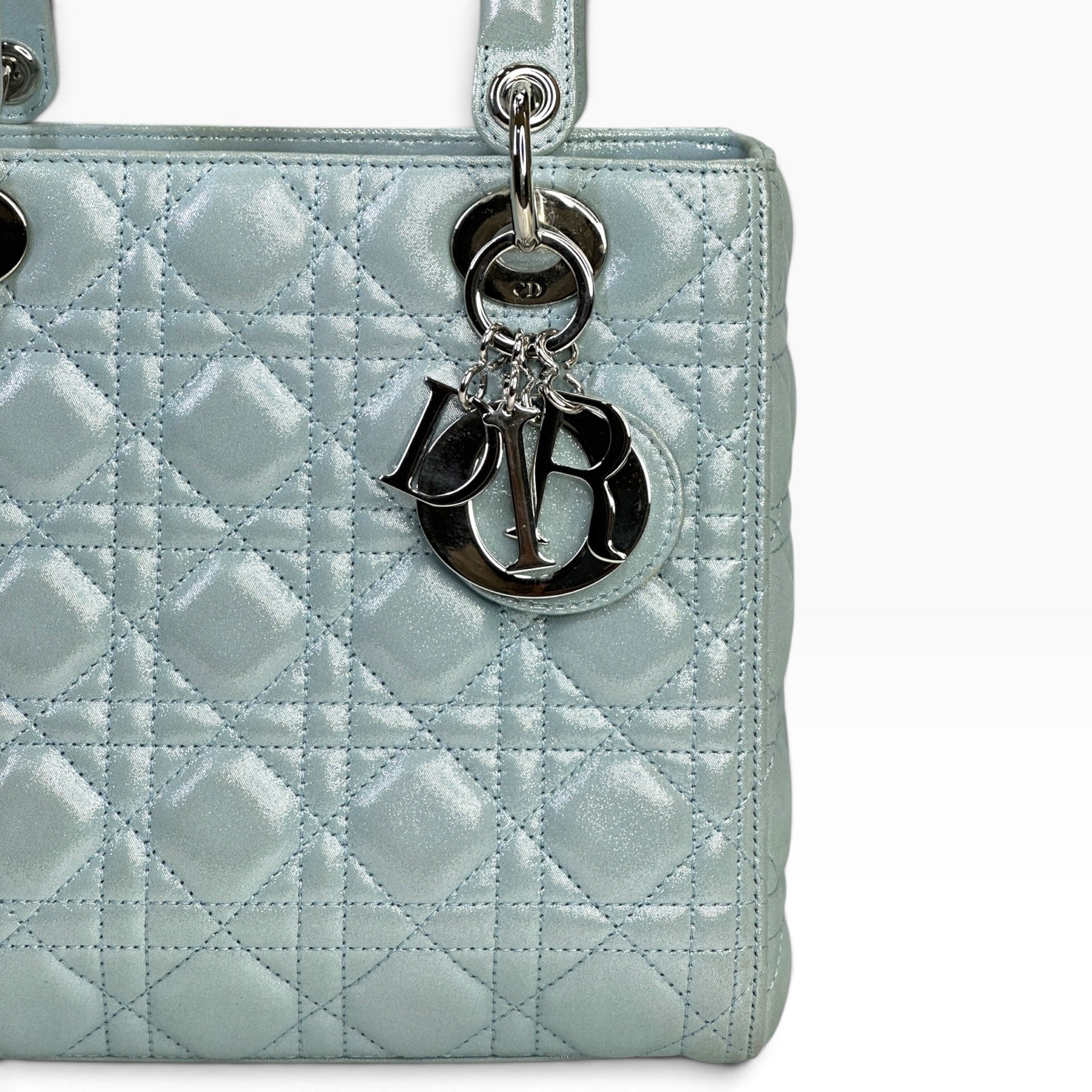 Lady Dior Cannage Medium Placid Blue Lamb Skin Bag