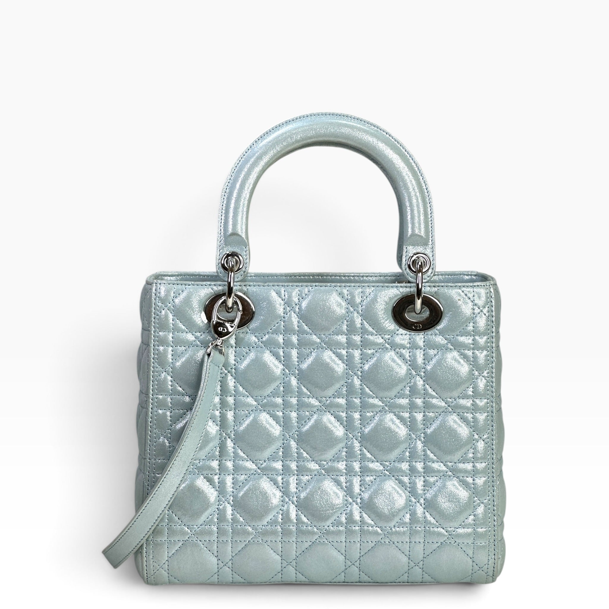 Lady Dior Cannage Medium Placid Blue Lamb Skin Bag