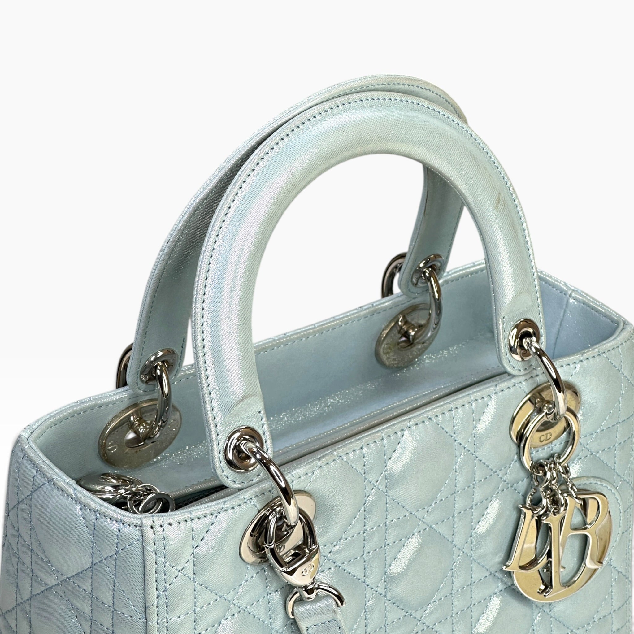 Lady Dior Cannage Medium Placid Blue Lamb Skin Bag