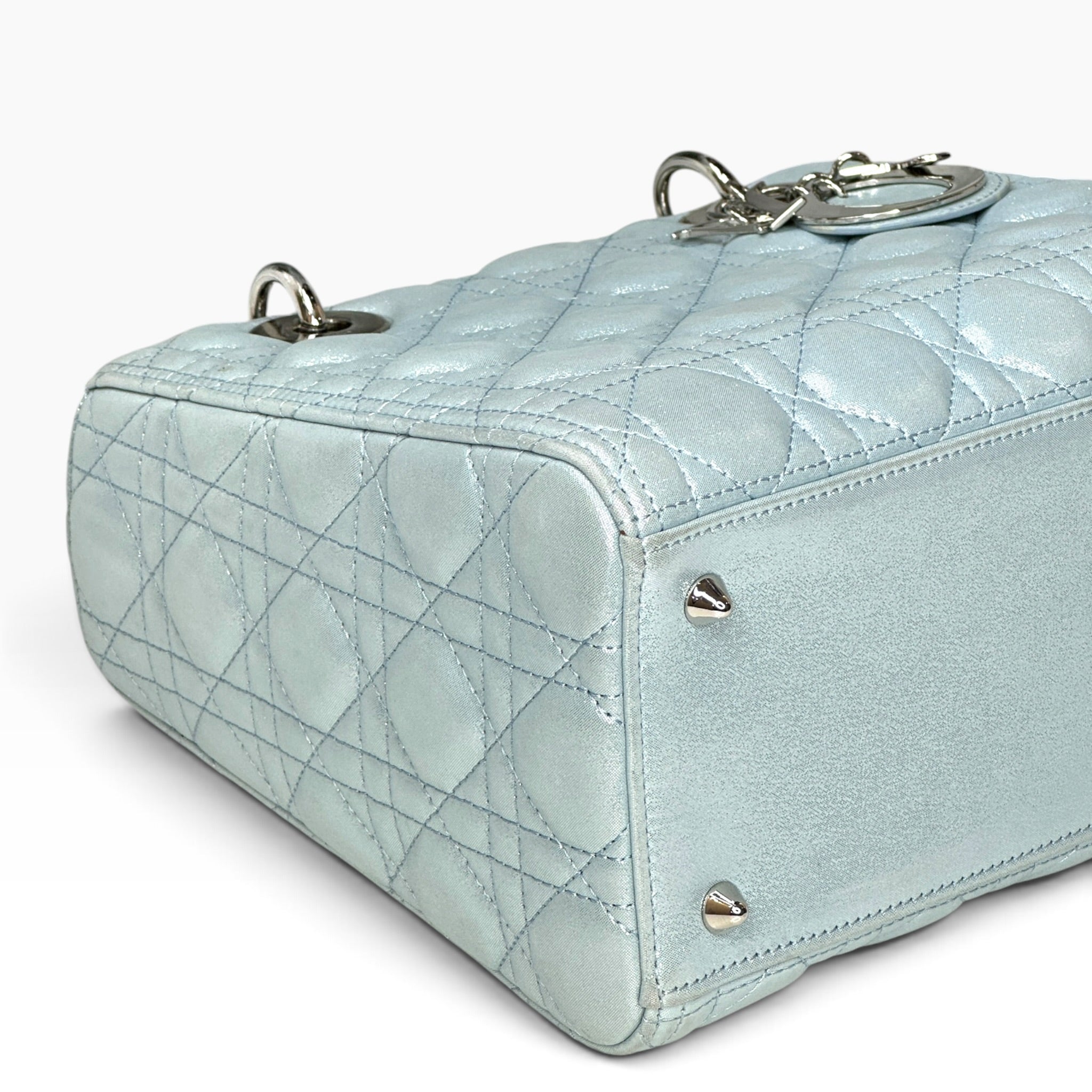 Lady Dior Cannage Medium Placid Blue Lamb Skin Bag