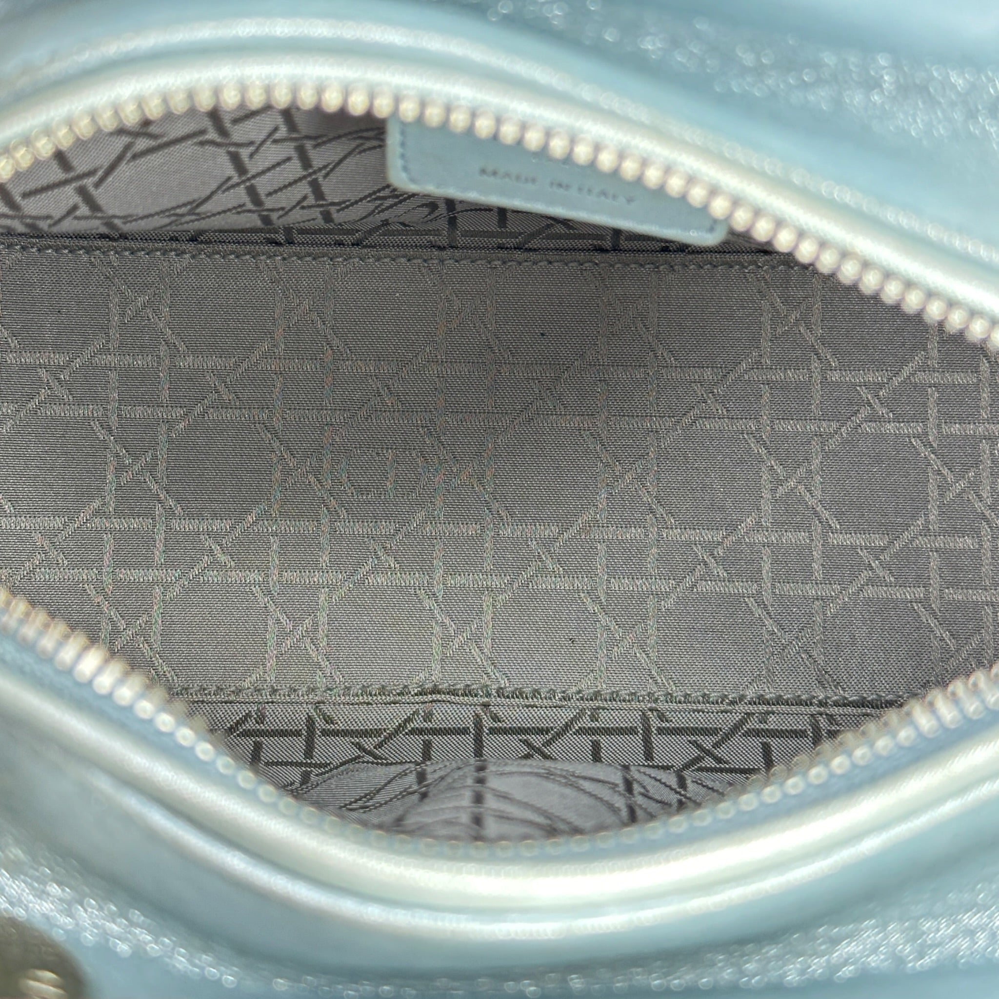 Lady Dior Cannage Medium Placid Blue Lamb Skin Bag