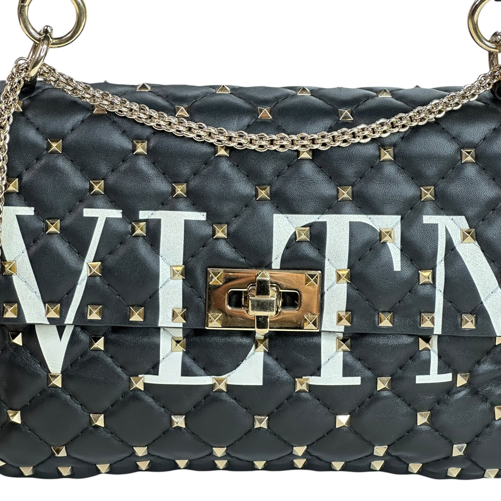 Valentino Garavani Rockstud Spike Medium Black Shoulder Bag
