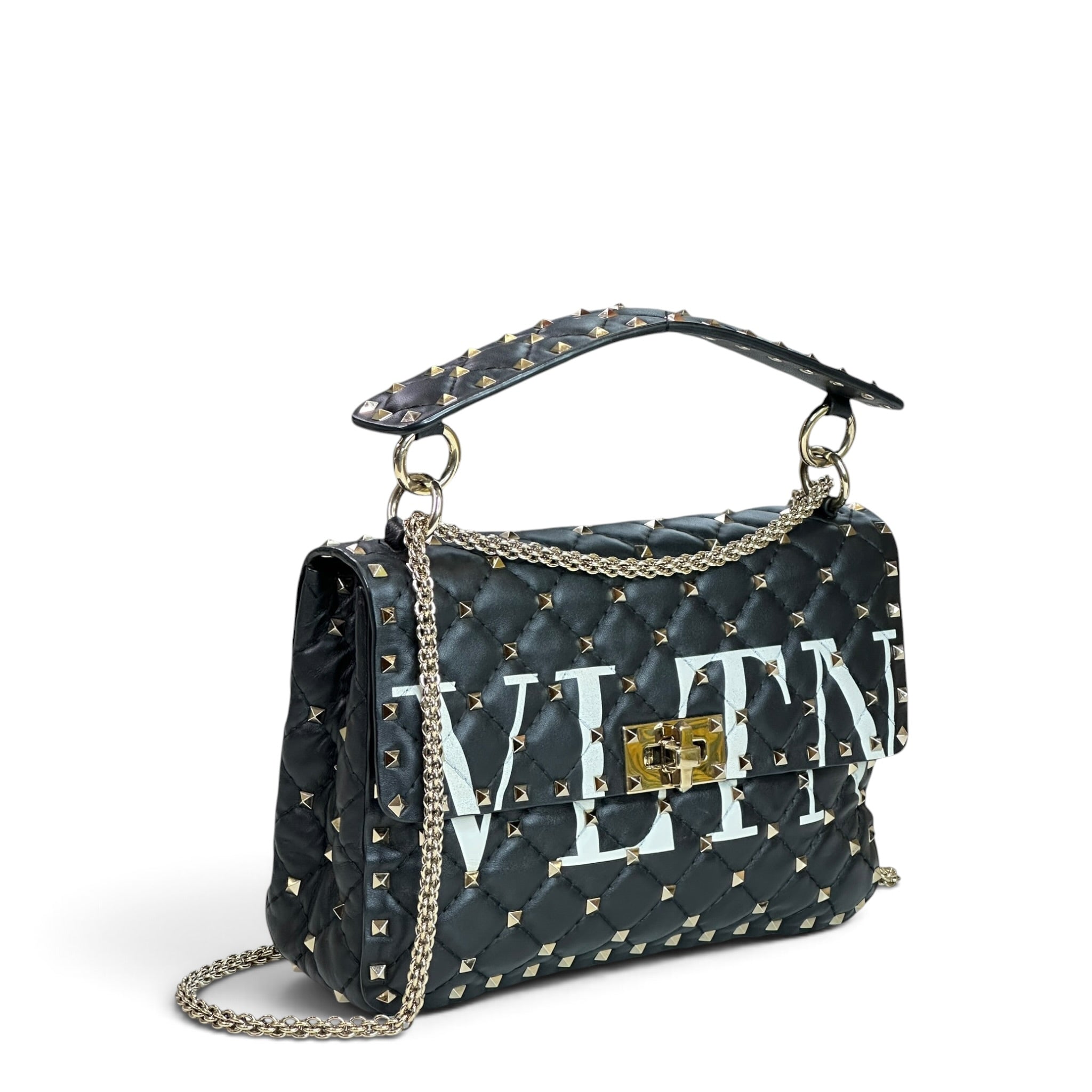 Valentino Garavani Rockstud Spike Medium Black Shoulder Bag