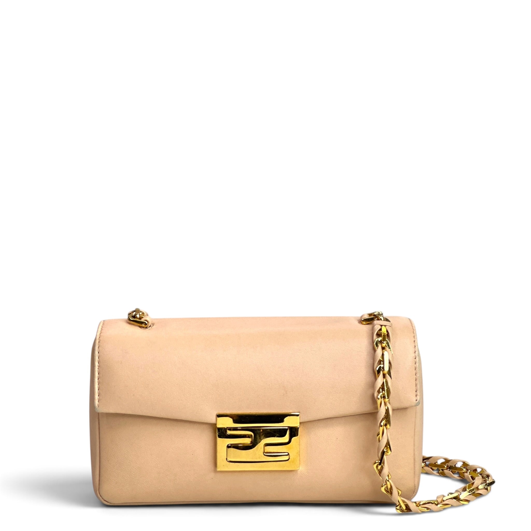 Fendi Mini Be Baguette Blush Crossbody Bag