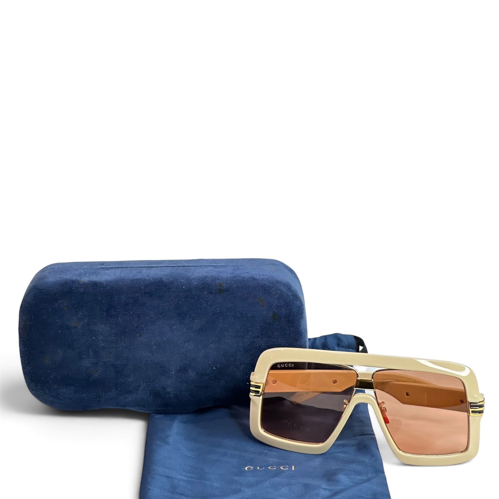 Gucci Cream Sqaure Frame Sunglasses Model no: GG900s