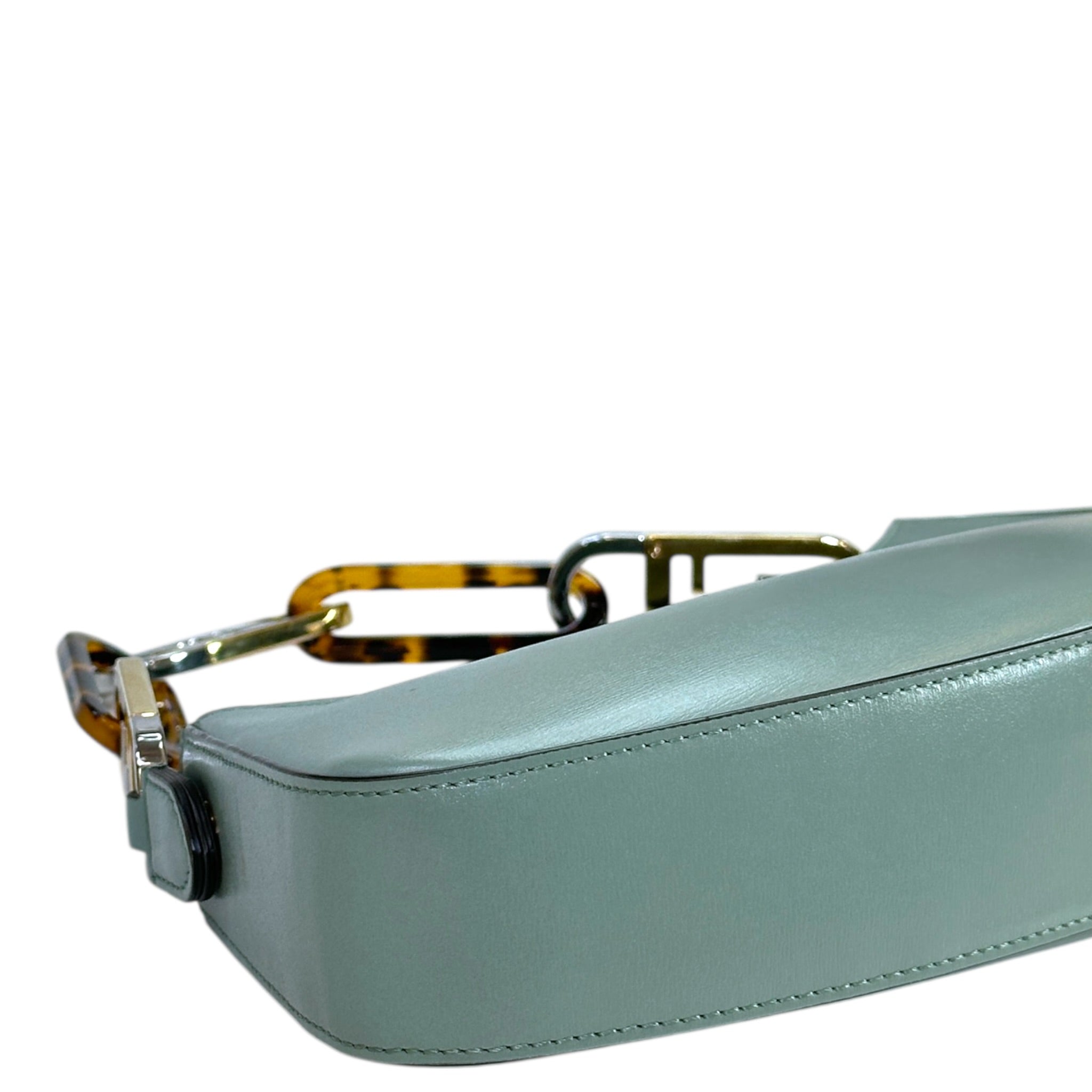 Fendi O'Lock Swing Shoulder Bag Light Blue Leather
