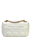 Christian Dior Caro Bag White Cannage Calfskin Leather