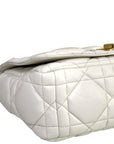 Christian Dior Caro Bag White Cannage Calfskin Leather
