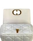 Christian Dior Caro Bag White Cannage Calfskin Leather