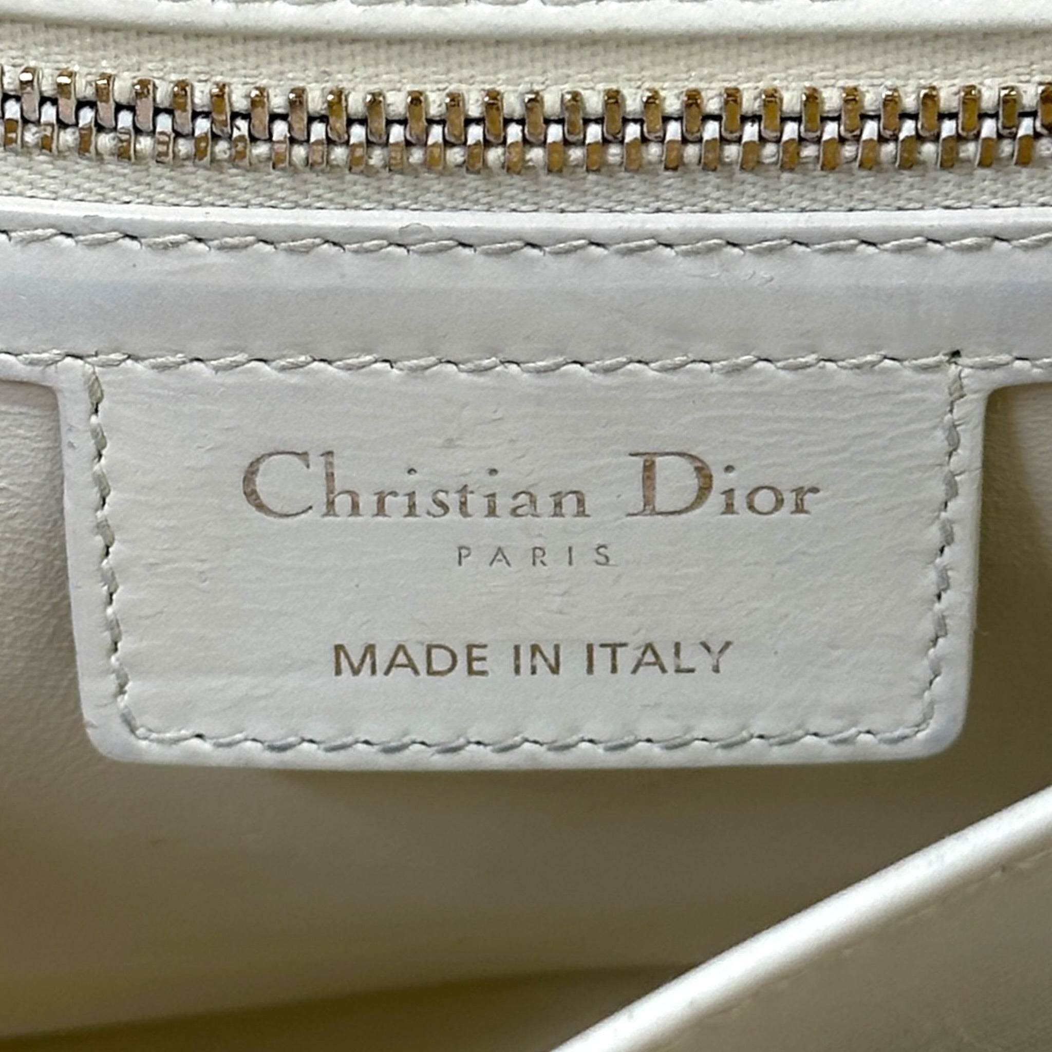 Christian Dior Caro Bag White Cannage Calfskin Leather