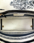 Christian Dior Lady D-Lite Bag Medium Toile de Jouy Blue White Canvas