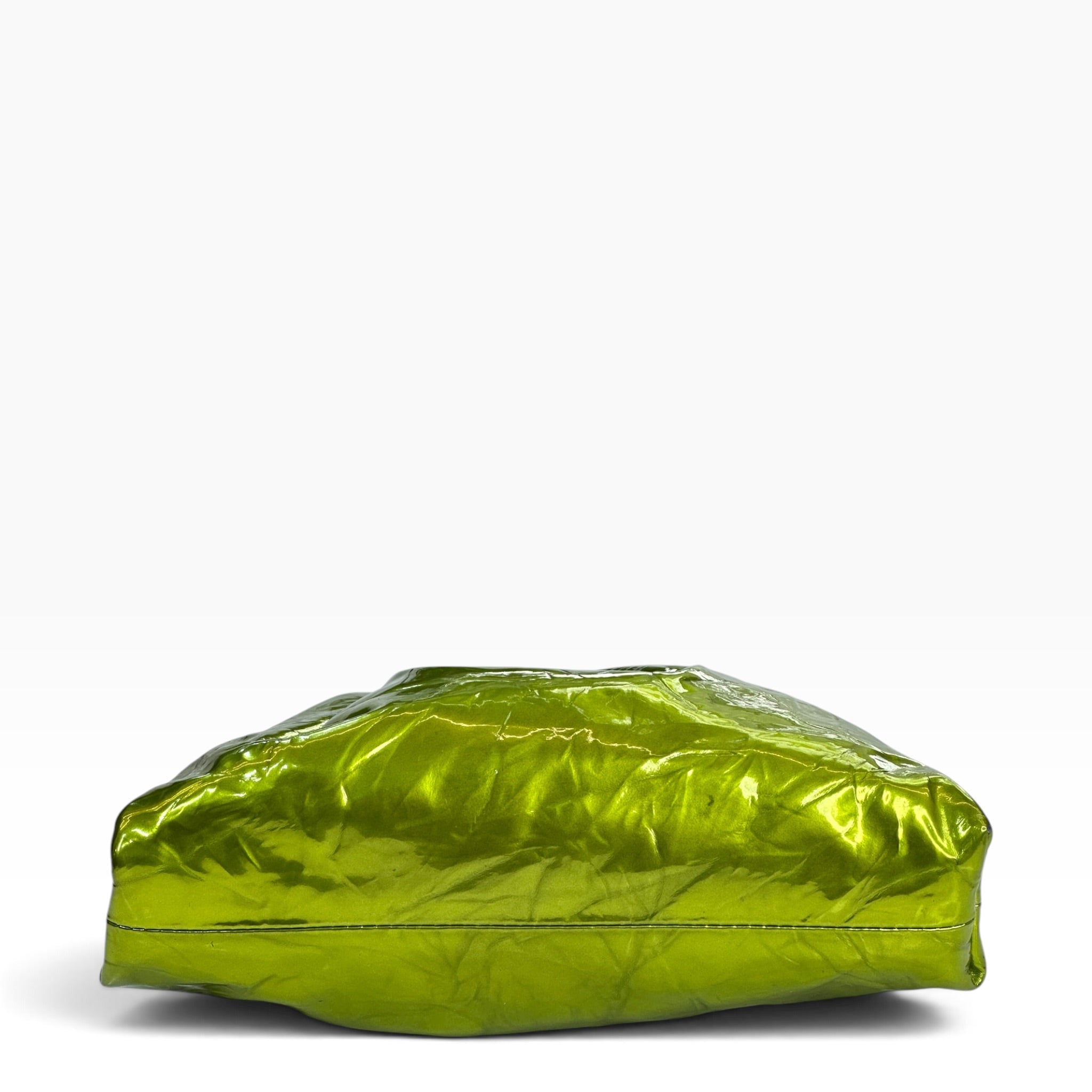 Bottega Veneta Teen Metallic Green leather Pouch
