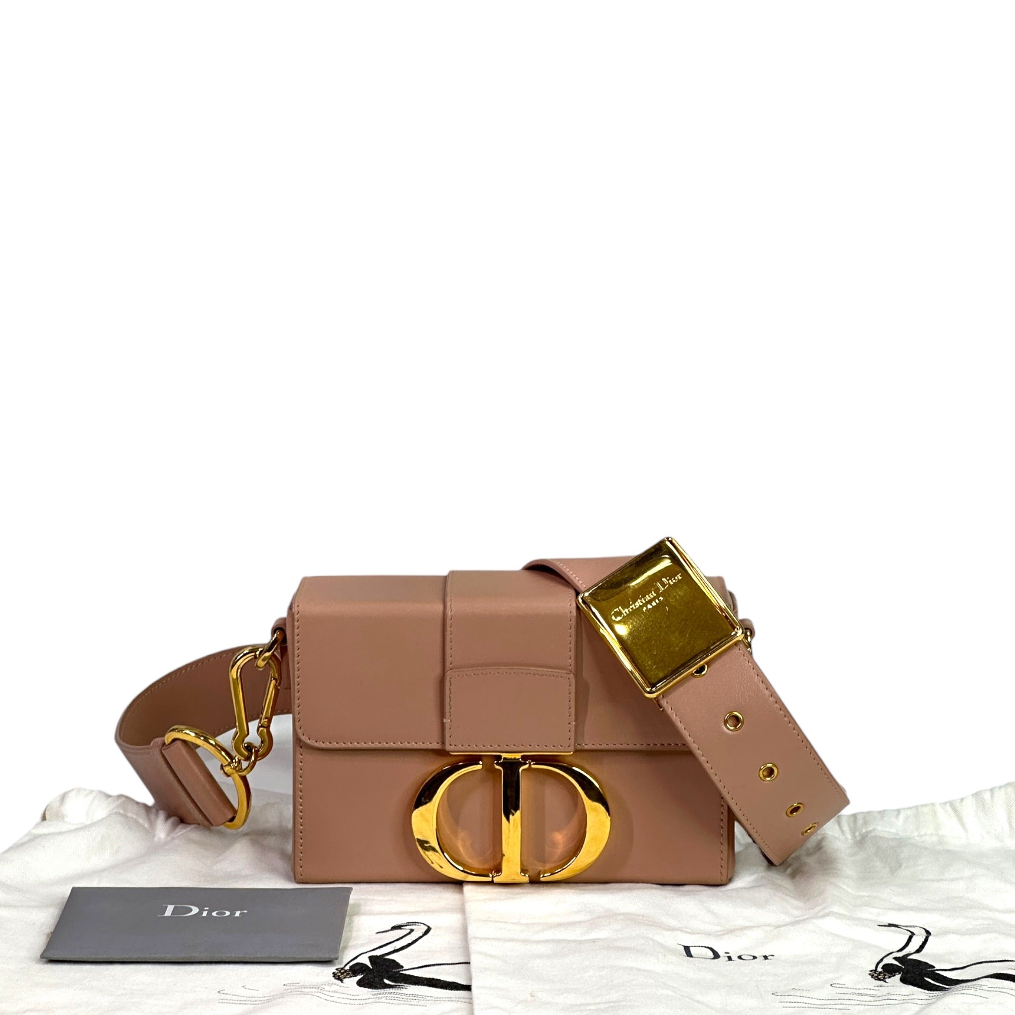 Christian Dior 30 Montaigne Beige Box Calfskin