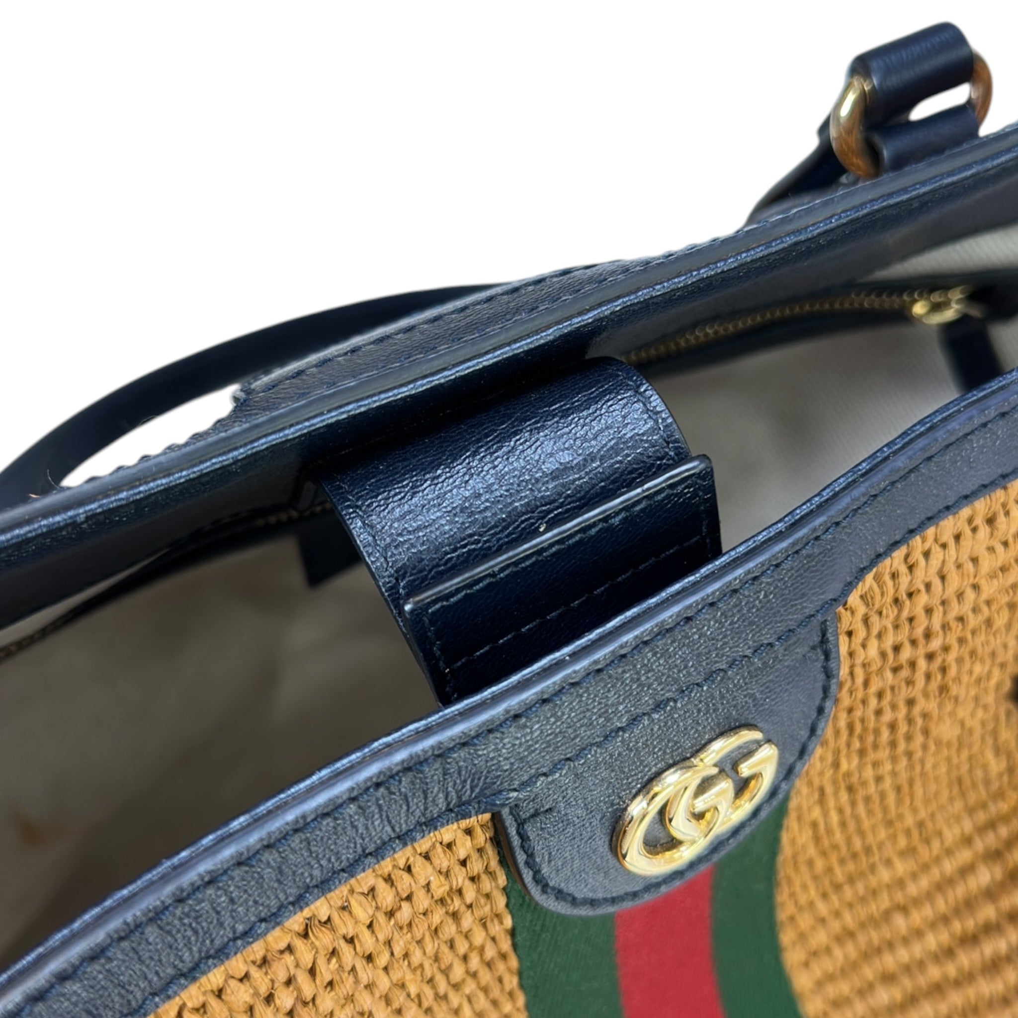 Gucci Ophidia Shopping Tote Medium Brown Raffia