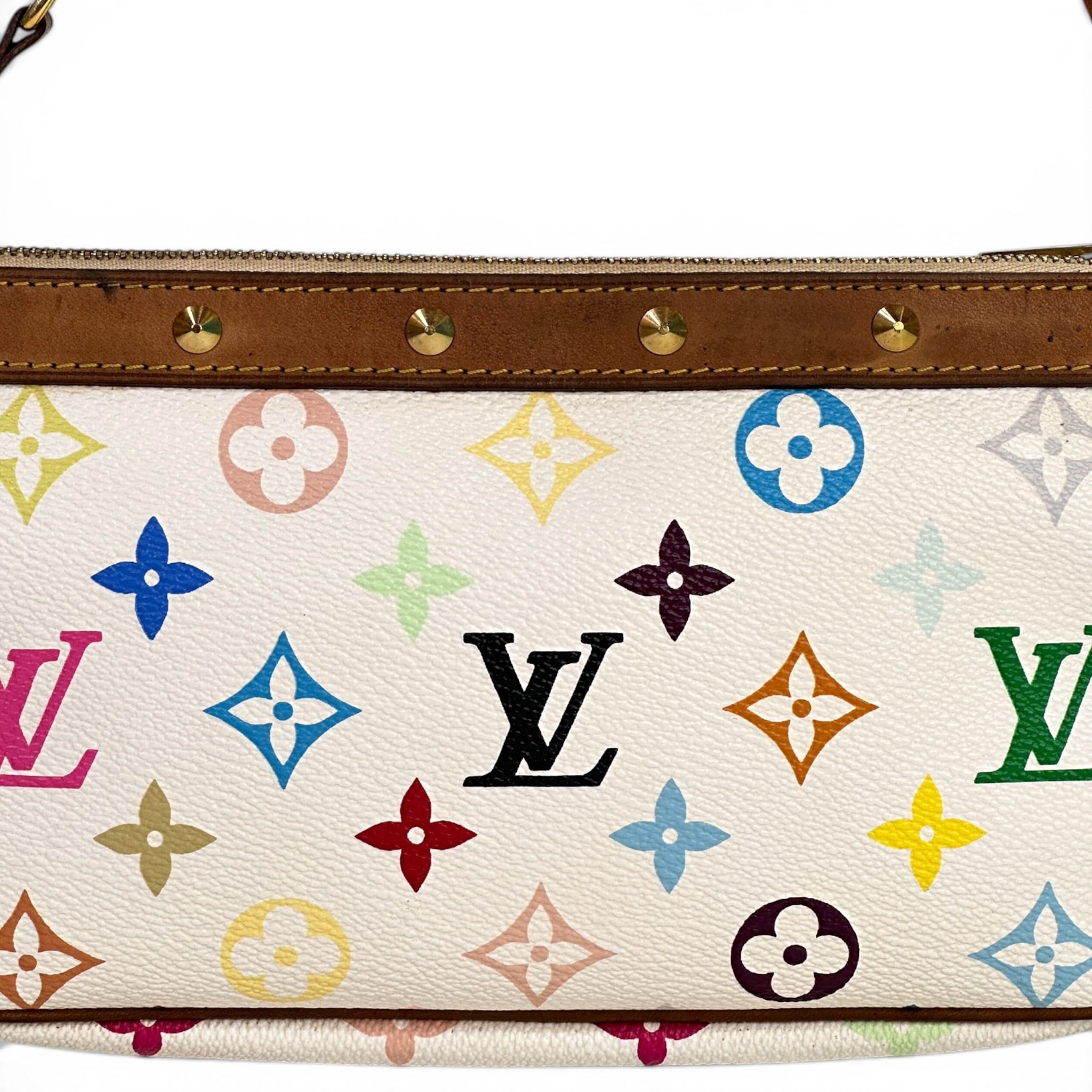Louis Vuitton TM Pochette Accessoires White Multicolor Monogram