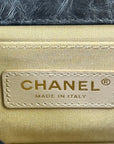 Chanel Boy Bag Small Chevron Chain Black Crumpled Calfskin